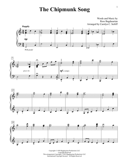 The Chipmunk Song (arr. Carolyn C. Setliff)