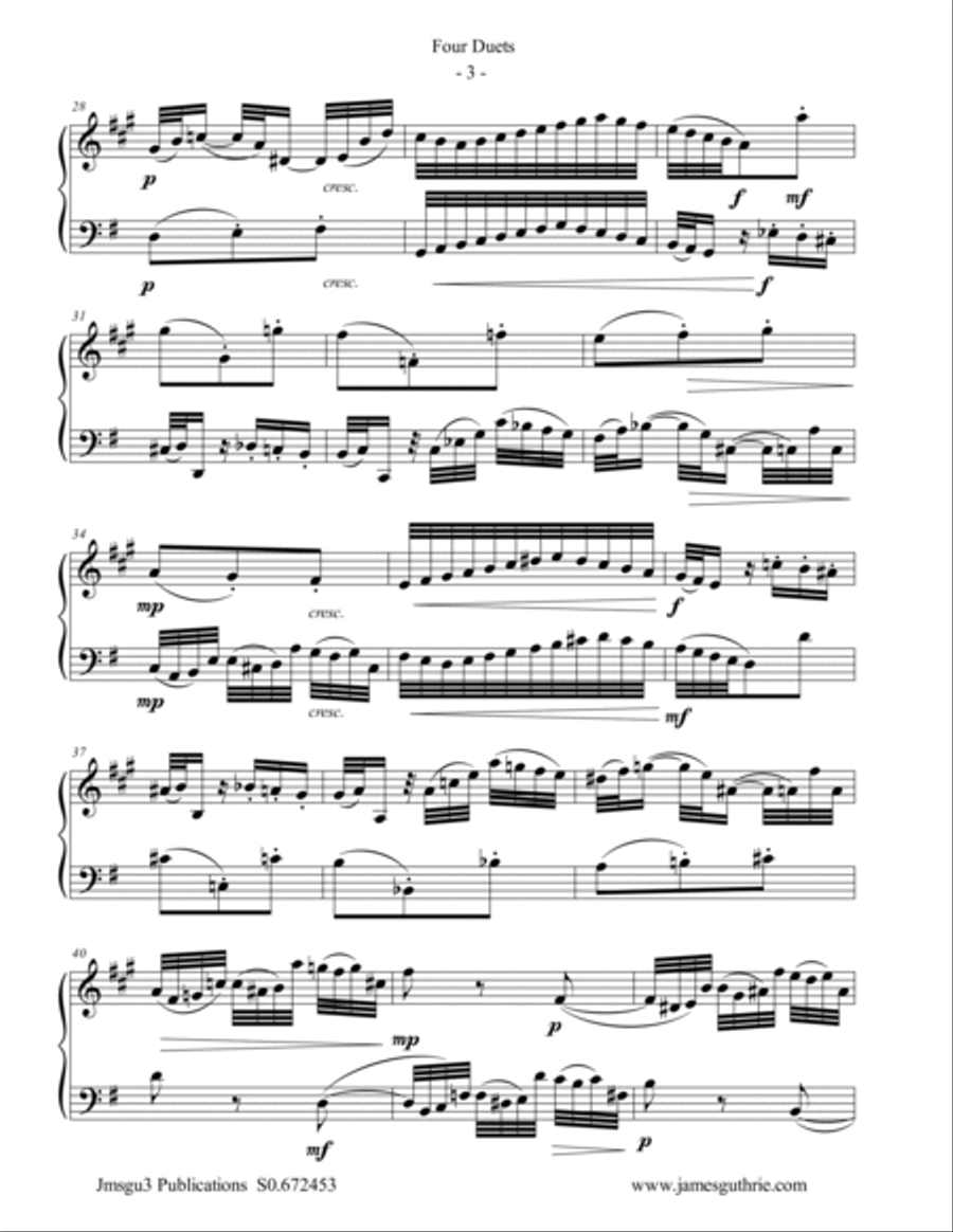 Bach: Four Duets for Clarinet & Cello Clarinet scores gallery preview page 3