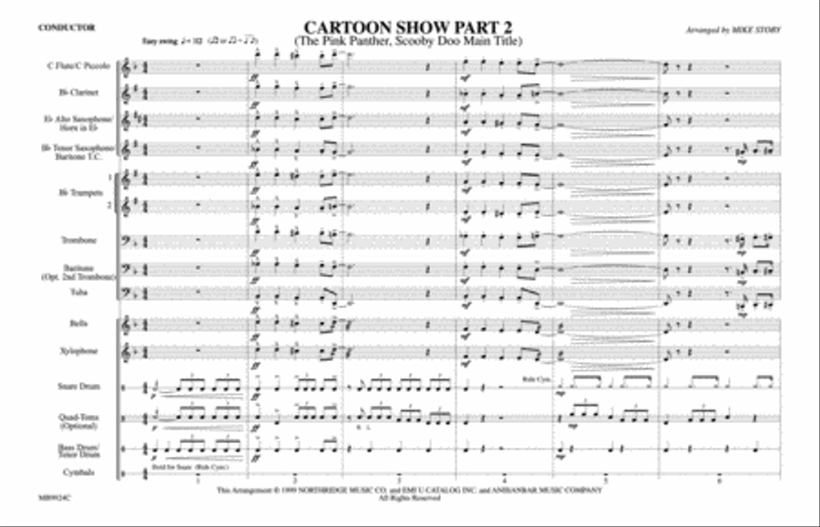Cartoon Show, Part 2: Score Marching Band scores gallery preview page 1