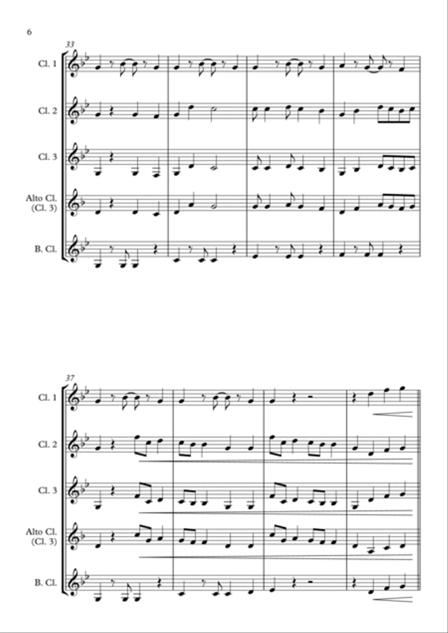 Shape Of You Clarinet Quartet scores gallery preview page 6