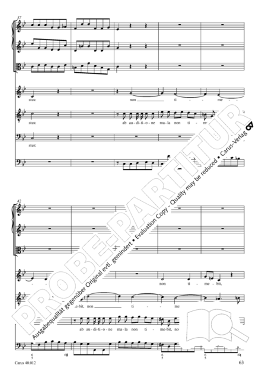 Beatus vir (How blest is he) Psalm 111 4-Part scores gallery preview page 64