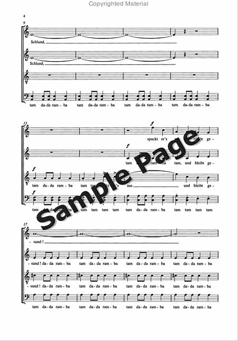 Spucken & Schluckensatb A Cappella 4-Part scores gallery preview page 5