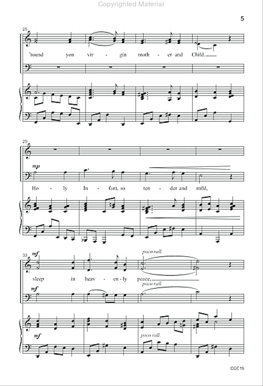 Silent Night (SAB with opt. cello) 4-Part scores gallery preview page 4