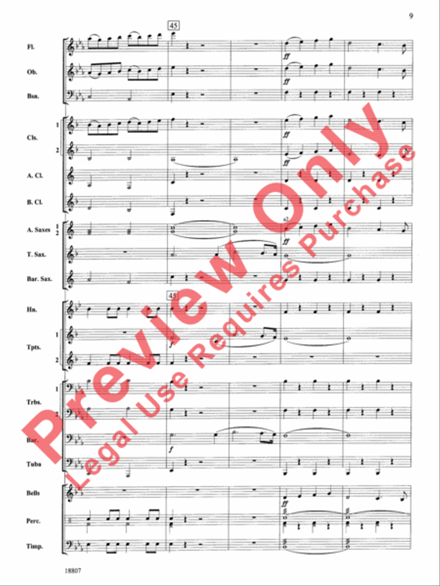 Beethoven's Fifth Christmas Concert Band scores gallery preview page 10