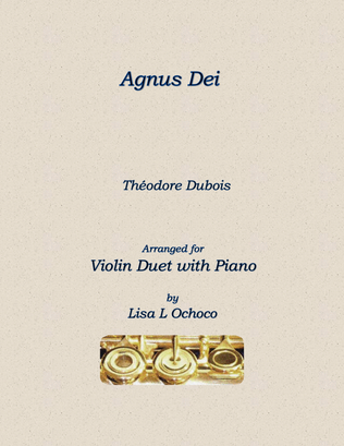 Book cover for Agnus Dei for Violin Duet and Piano