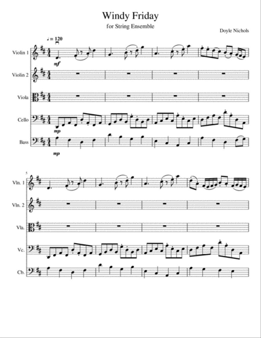 Windy Friday String Quartet scores gallery preview page 1