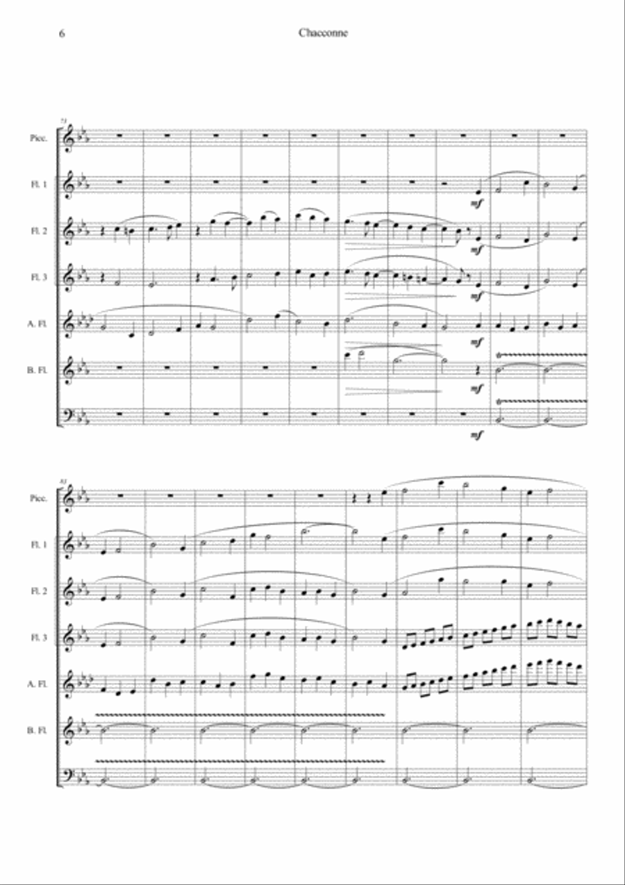 Chacconne from First suite Eb Woodwind Ensemble scores gallery preview page 6