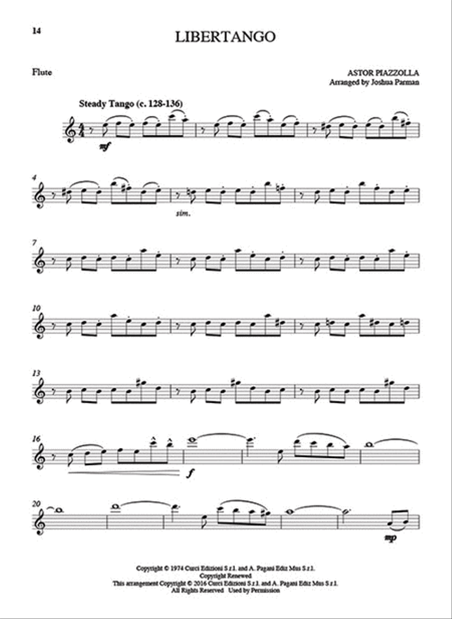 25 Piazzolla Tangos for Flute and Piano Flute Solo scores gallery preview page 3
