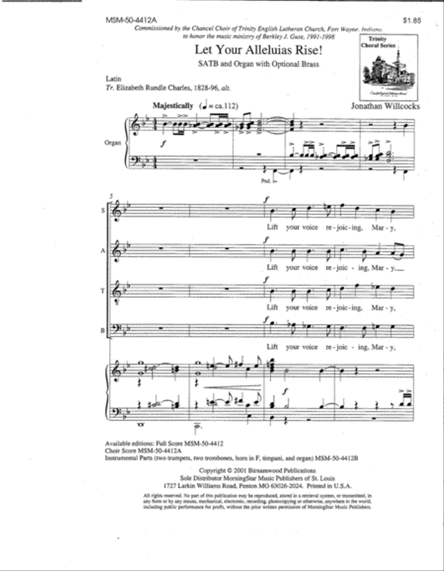 Let Your Alleluias Rise! (Choral Score)