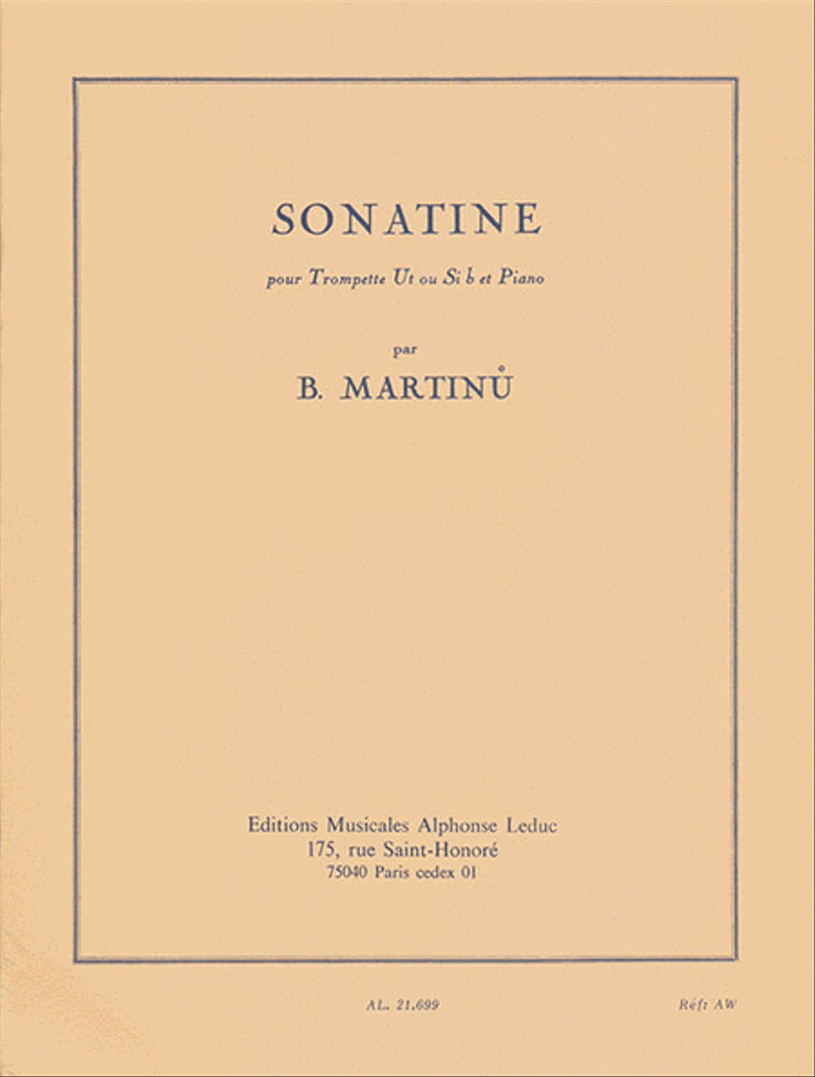 Sonatine Pour Trompette Ut Ou Si B Et Piano Trumpet Solo scores gallery preview page 1