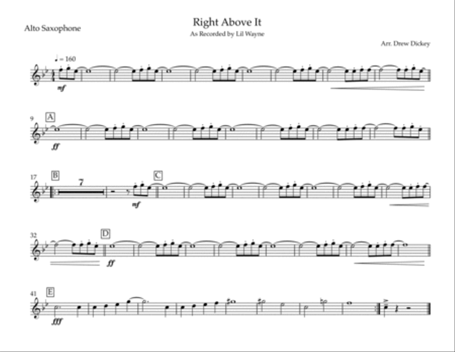 Right Above It Marching Band scores gallery preview page 6