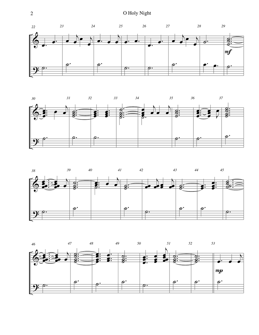 O Holy Night - for 2-octave handbell choir 2-Octaves scores gallery preview page 2