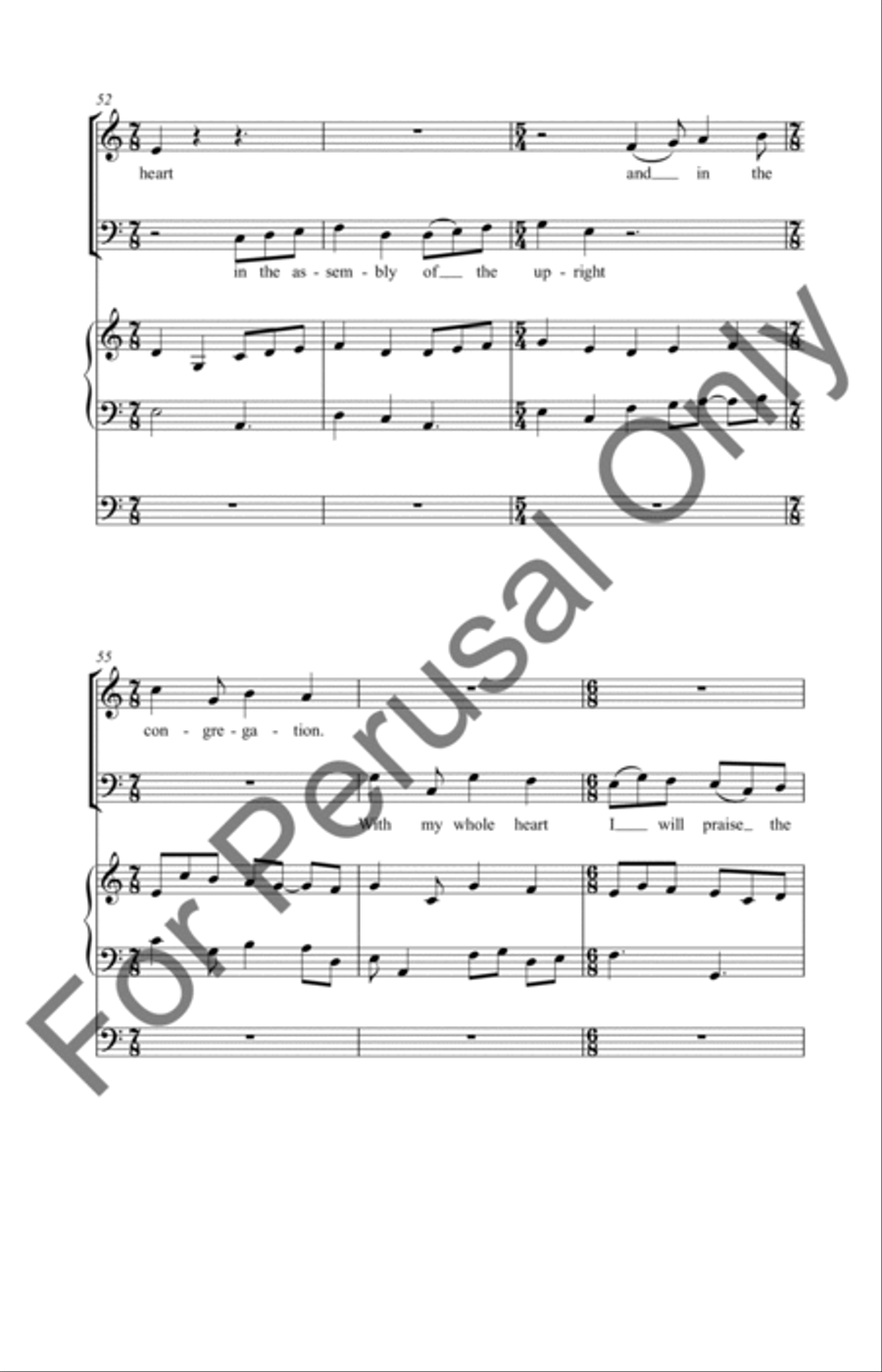 Psalm 111 4-Part scores gallery preview page 8