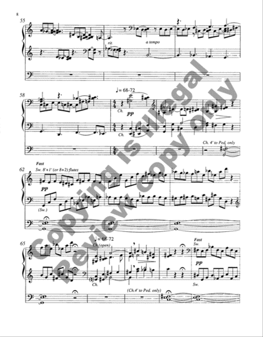 Fantasy on Cortége et Litanie of Marcel Dupré Organ scores gallery preview page 8