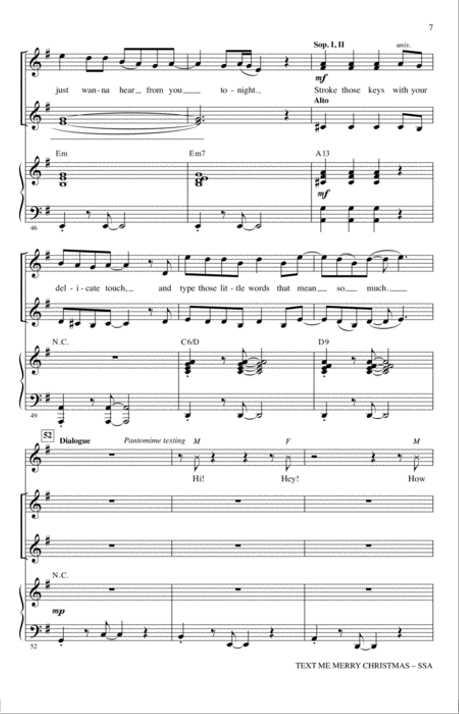 Text Me Merry Christmas (arr. Roger Emerson) SSA scores gallery preview page 6