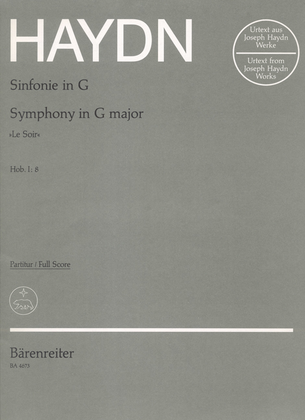 Book cover for Symphony, No. 8 G major Hob.I:8 'Le Soir'