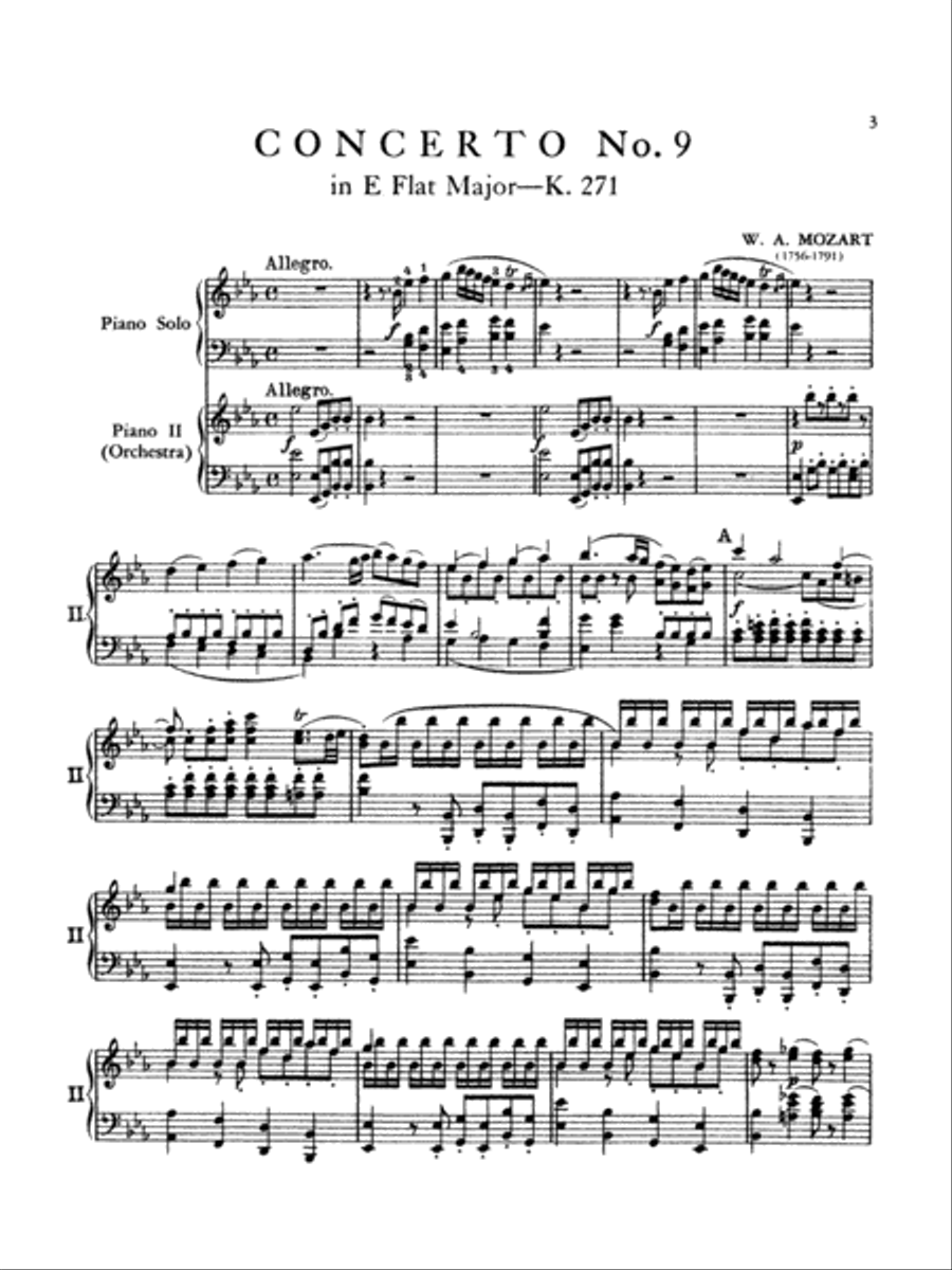 Mozart: Piano Concerto No. 9 in E flat Major, K. 271 Piano scores gallery preview page 3