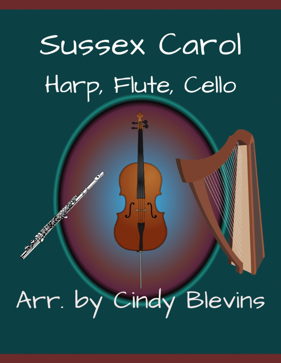 Sussex Carol, for Harp, Flute and Cello image number null