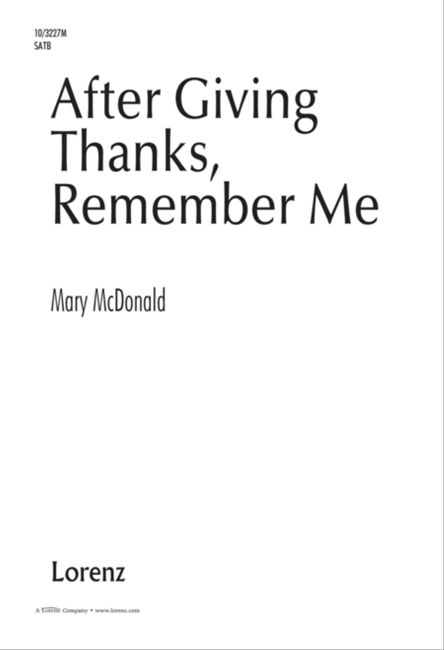 After Giving Thanks, Remember Me 4-Part scores gallery preview page 1
