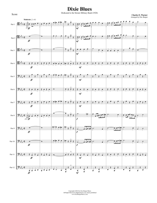 Dixie Blues for Trombone or Low Brass Duodectet (12 Part Ensemble)