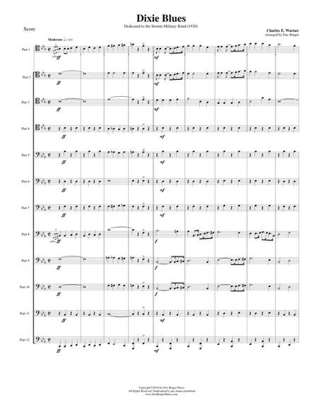 Dixie Blues for Trombone or Low Brass Duodectet (12 Part Ensemble) image number null