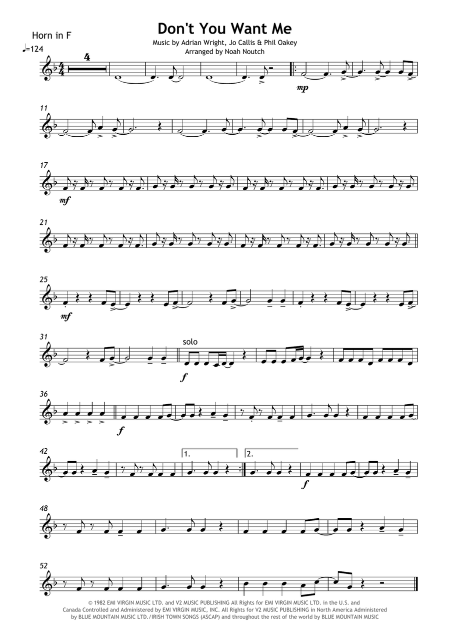 Don't You Want Me Brass Ensemble scores gallery preview page 3