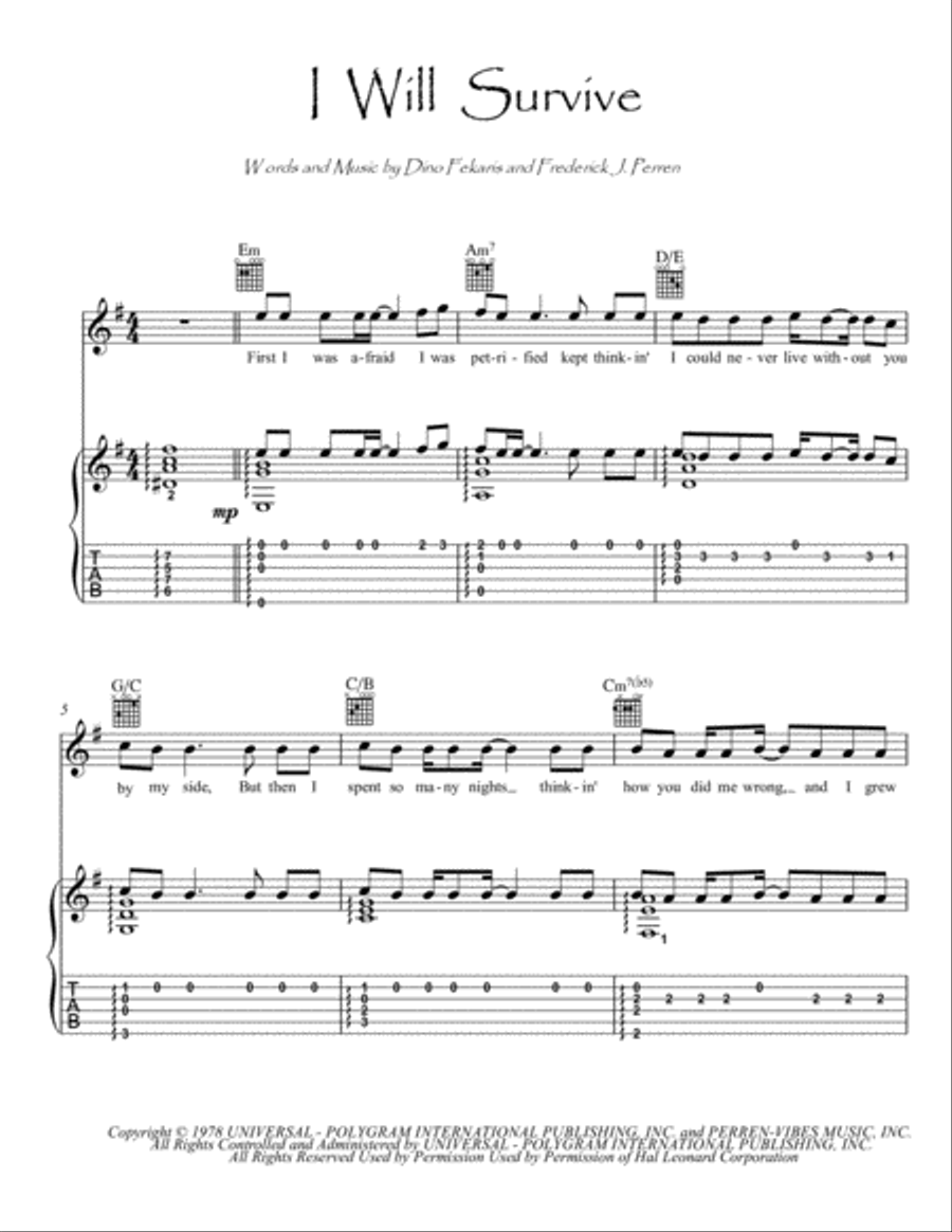I Will Survive Flute scores gallery preview page 1