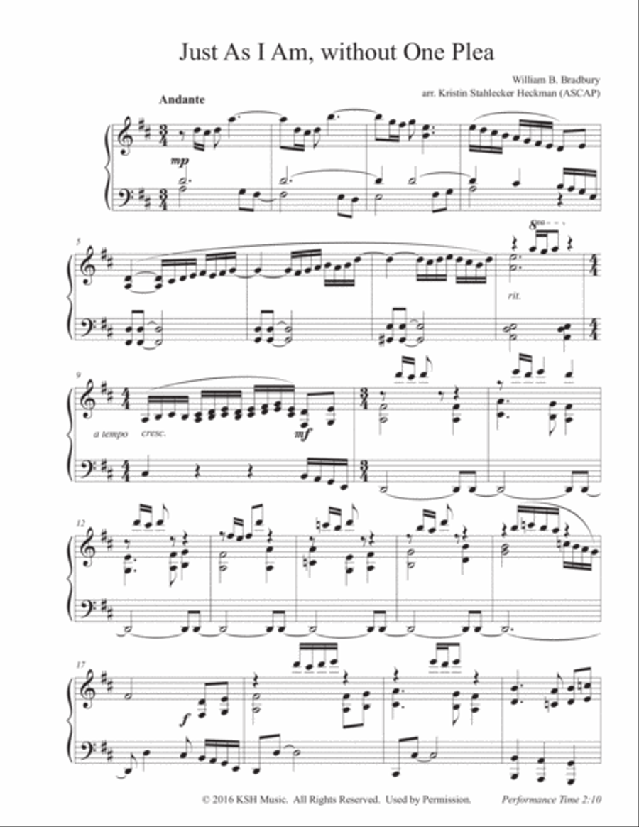Just As I Am Piano Solo scores gallery preview page 1