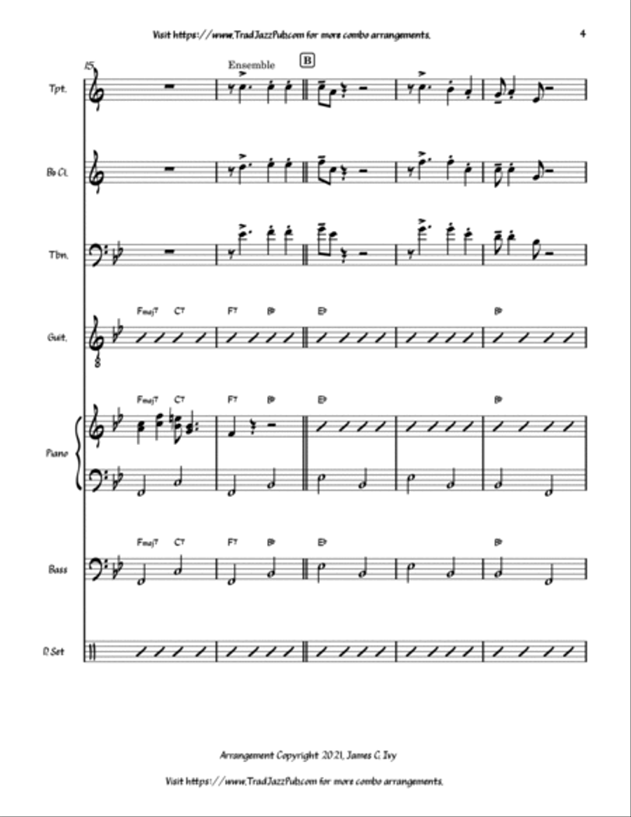 Oh, Playmate Oh, Playmate Jazz Ensemble scores gallery preview page 5