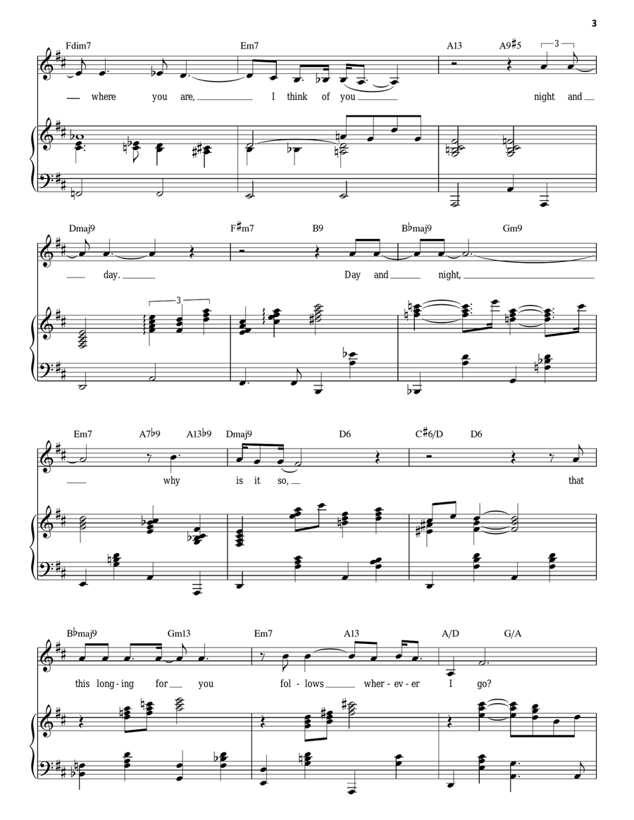 Night And Day Piano, Vocal scores gallery preview page 3