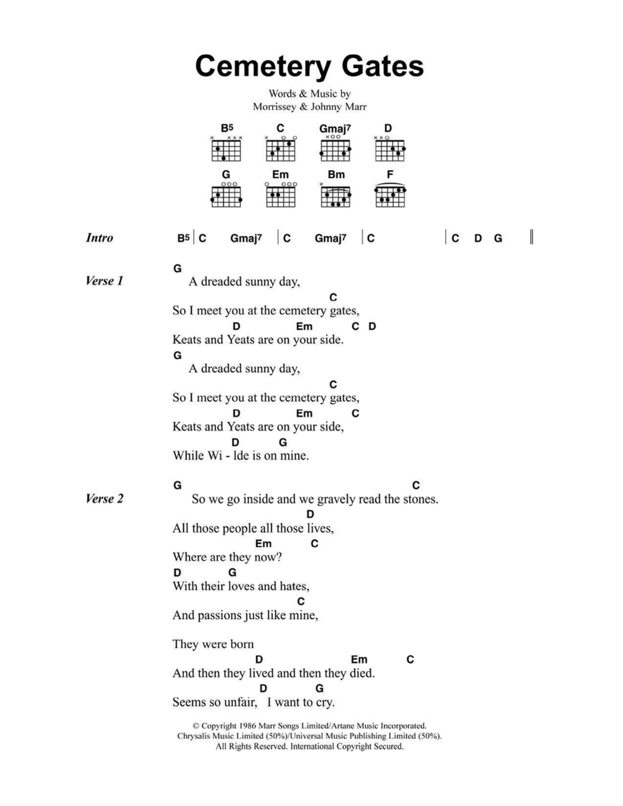 Cemetry Gates Easy Guitar scores gallery preview page 1