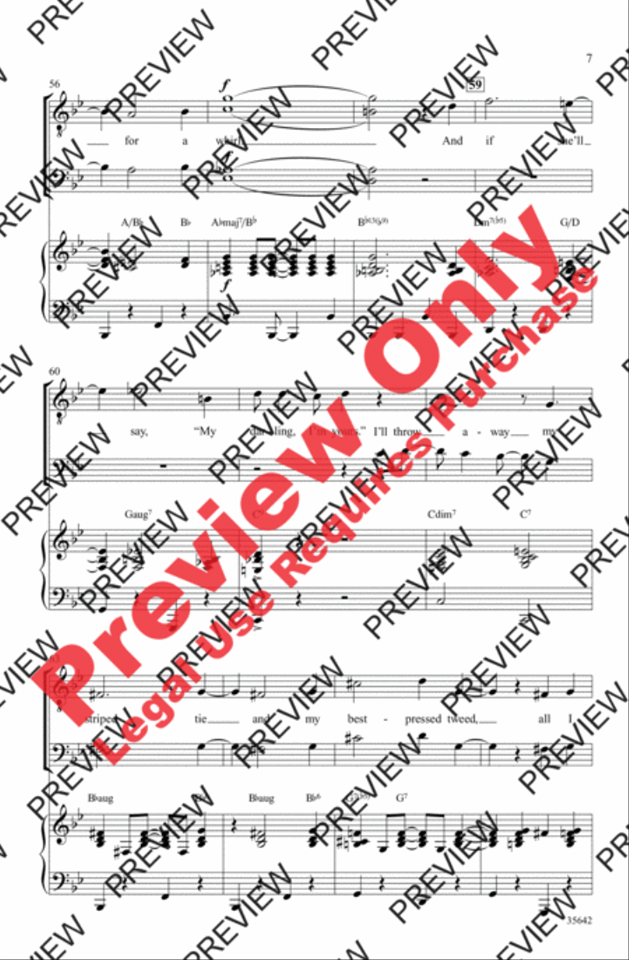 All I Need Is the Girl Men's Choir scores gallery preview page 7