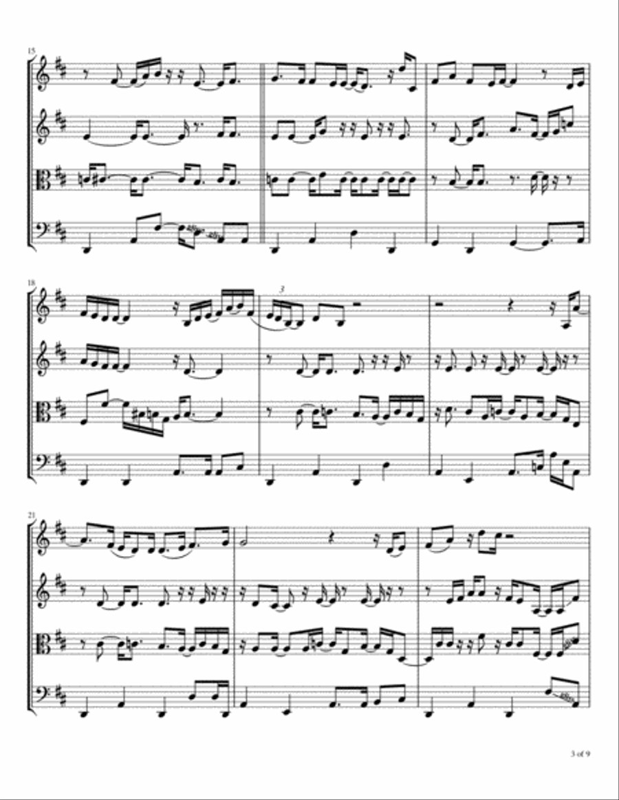 Poetry Man String Quartet scores gallery preview page 4