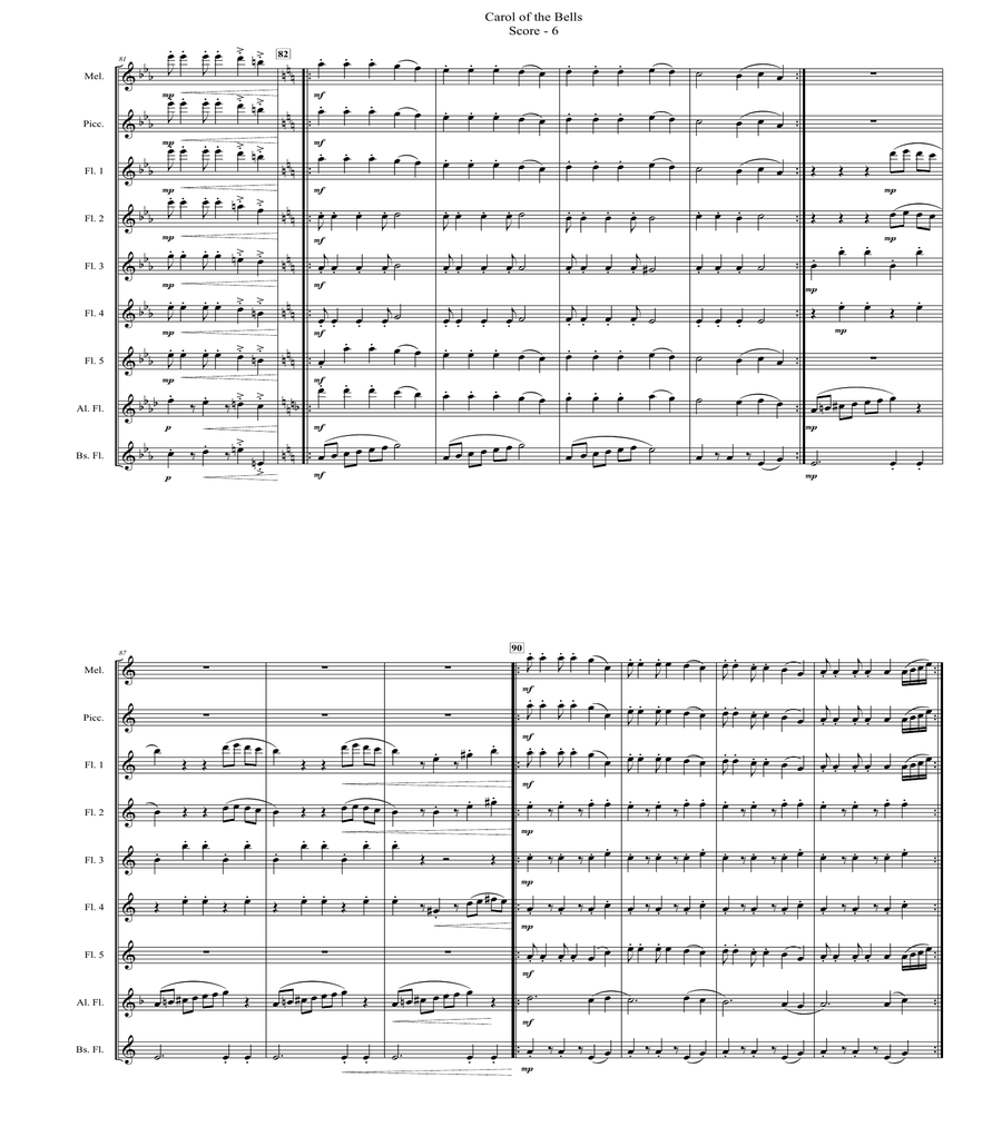 Carol of the Bells (for Flute Choir) image number null