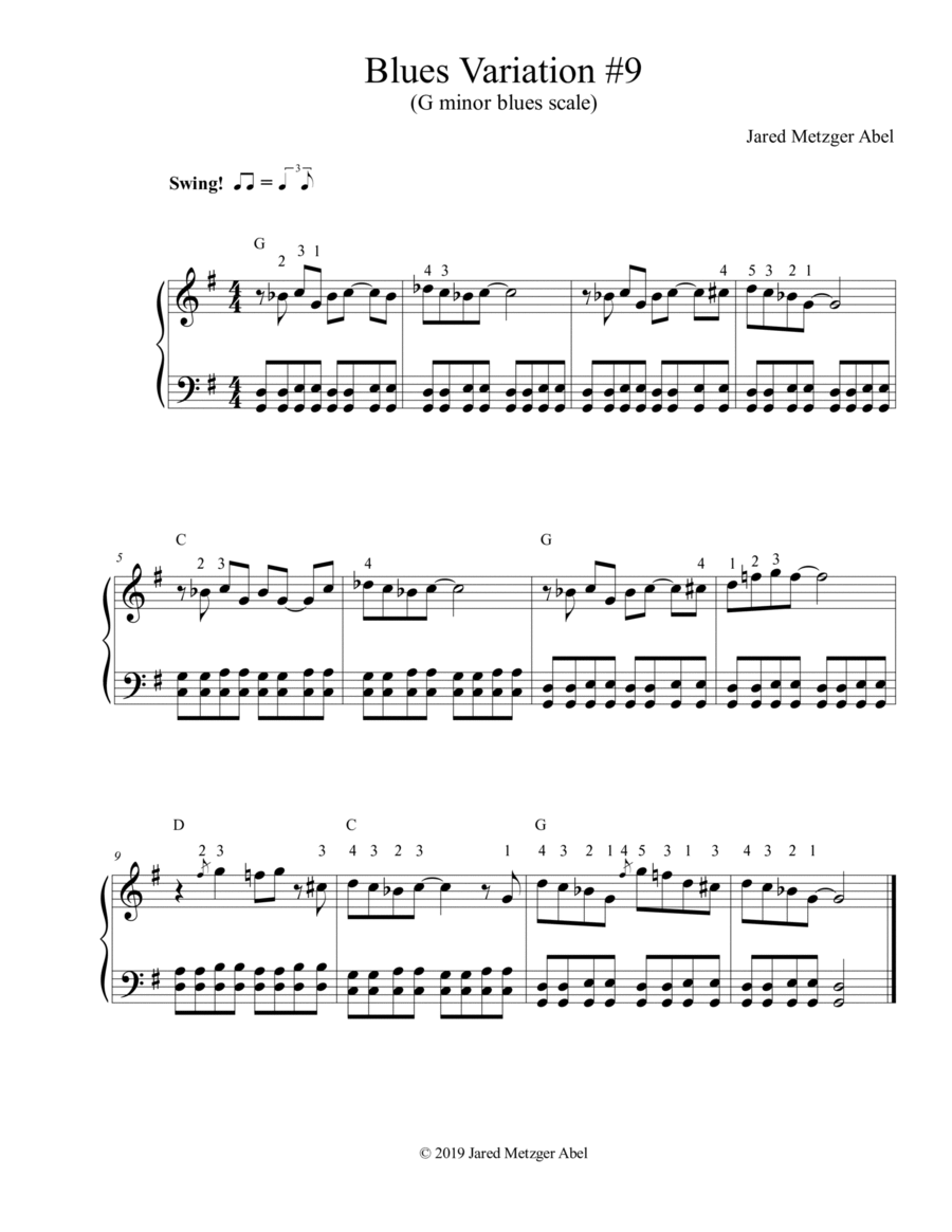 Blues Variation #9 Piano Method scores gallery preview page 1