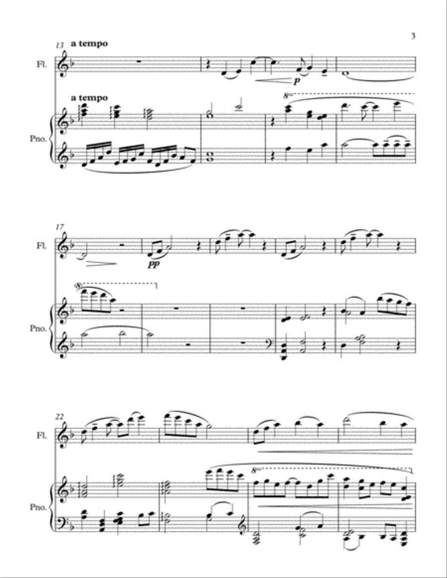 The Morning Sky: Serenade for Flute and Piano Woodwind Ensemble scores gallery preview page 3