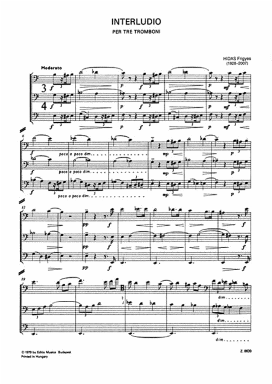 Interludio for Three Trombones Trombone Trio scores gallery preview page 2