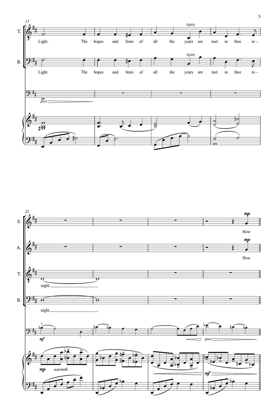 O Little Town of Bethlehem Divisi scores gallery preview page 3