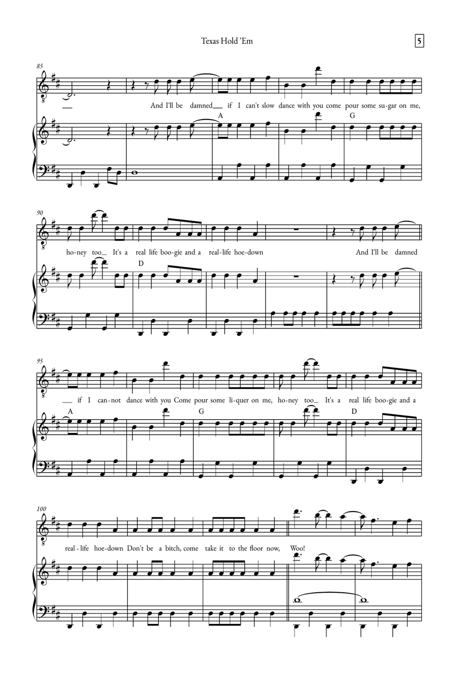 Texas Hold 'em Easy Piano scores gallery preview page 5