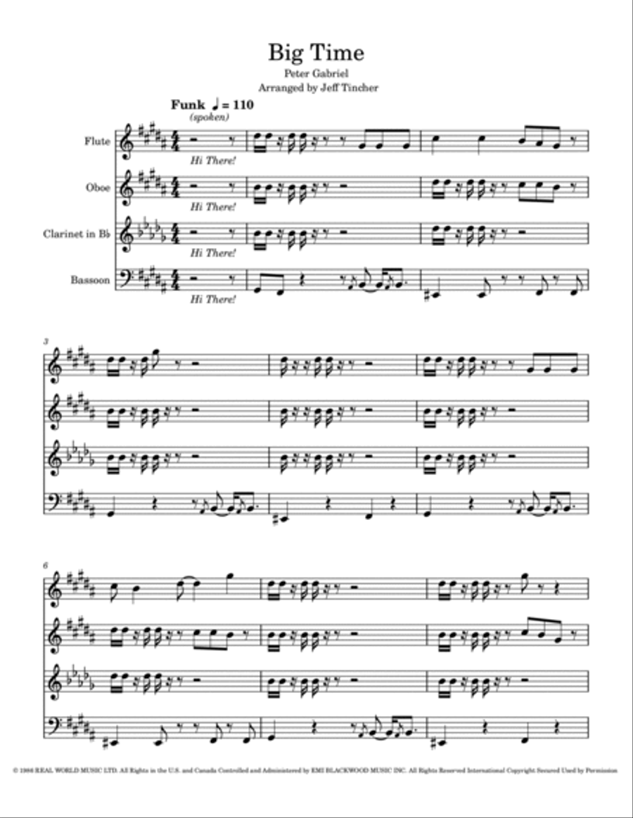 Big Time Woodwind Quartet scores gallery preview page 2