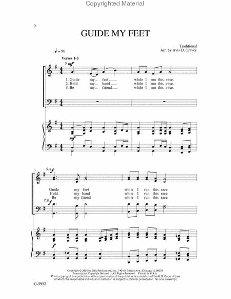 Guide My Feet 4-Part scores gallery preview page 2