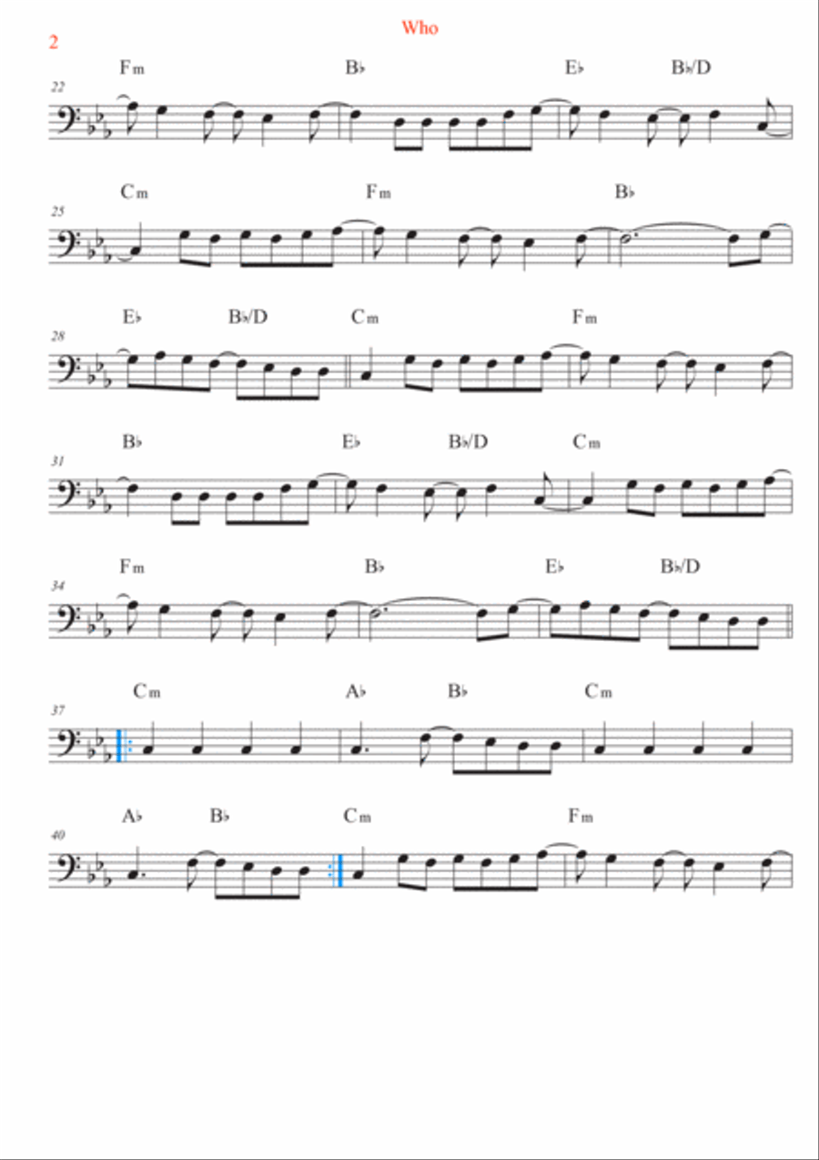 Who Trombone Solo scores gallery preview page 2
