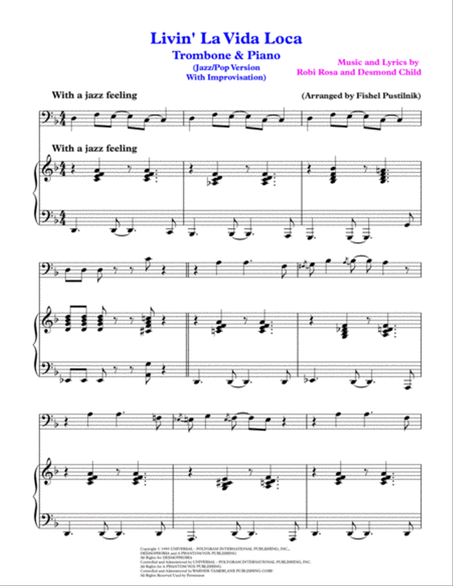 Livin' La Vida Loca Piano scores gallery preview page 2