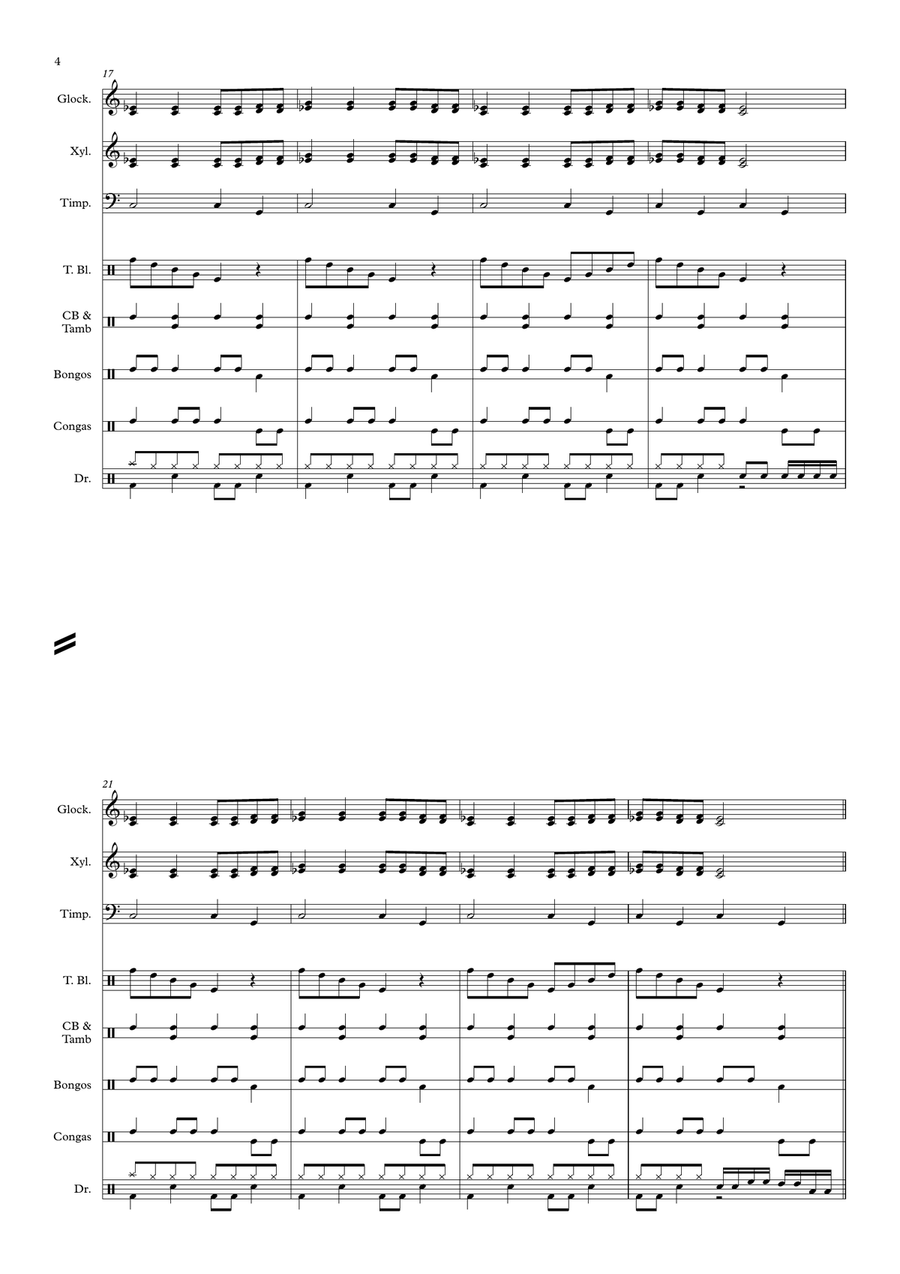 Rock Blocks Percussion Ensemble scores gallery preview page 4