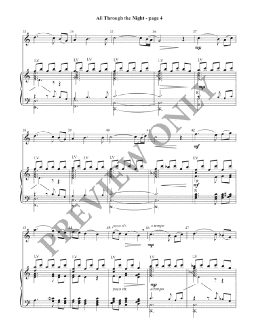All Through the Night Director's Score (Print) Handbell Choir scores gallery preview page 5