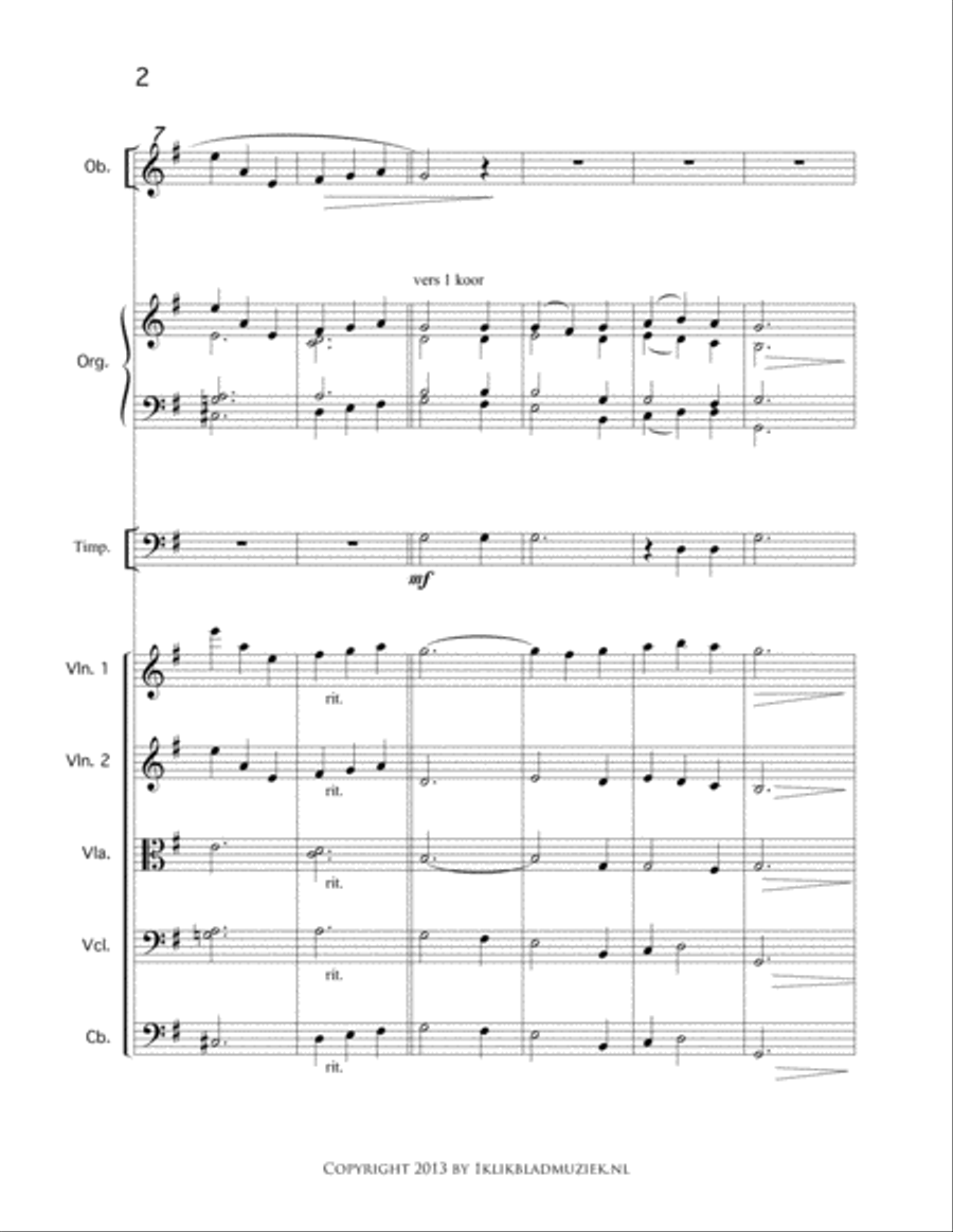 Grote God, Wij Loven U Oboe scores gallery preview page 2