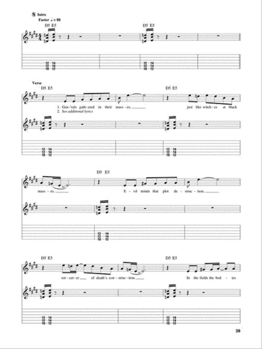 Black Sabbath Guitar Tablature scores gallery preview page 6