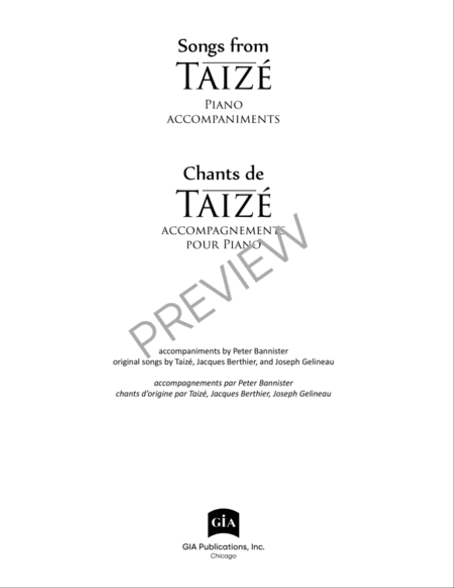 Songs from Taize Piano Accompaniments Choir scores gallery preview page 2
