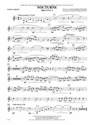 Nocturne (Opus 9, No. 2): 1st B-flat Clarinet