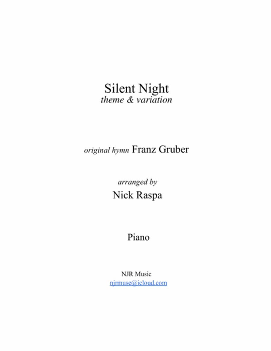 Silent Night (theme & variation) int. piano image number null